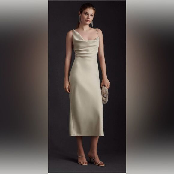 Anthropologie Dresses & Skirts - Anthropologie BHLD August Satin Charmeuse Midi Dress